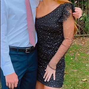 Black One Shoulder Mini Dress